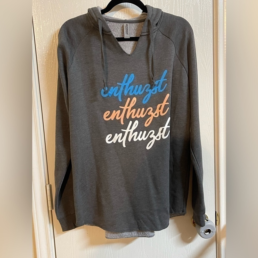 Enthuzyst Gray Graphic Hoodie Size L